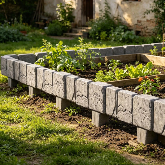 Faux Stone Garden Edging Border | Plastic Landscape Fence Panel Garden Edging Panel Oasis Select