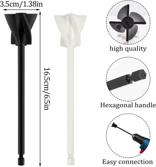 Epoxy Resin Mixer Drill Attachment | Spiral Stirring Paddle 2–4pc Drill Mixer Attachment Peaceful Pleasures Health and Wellness 1xWhite 1xBlack