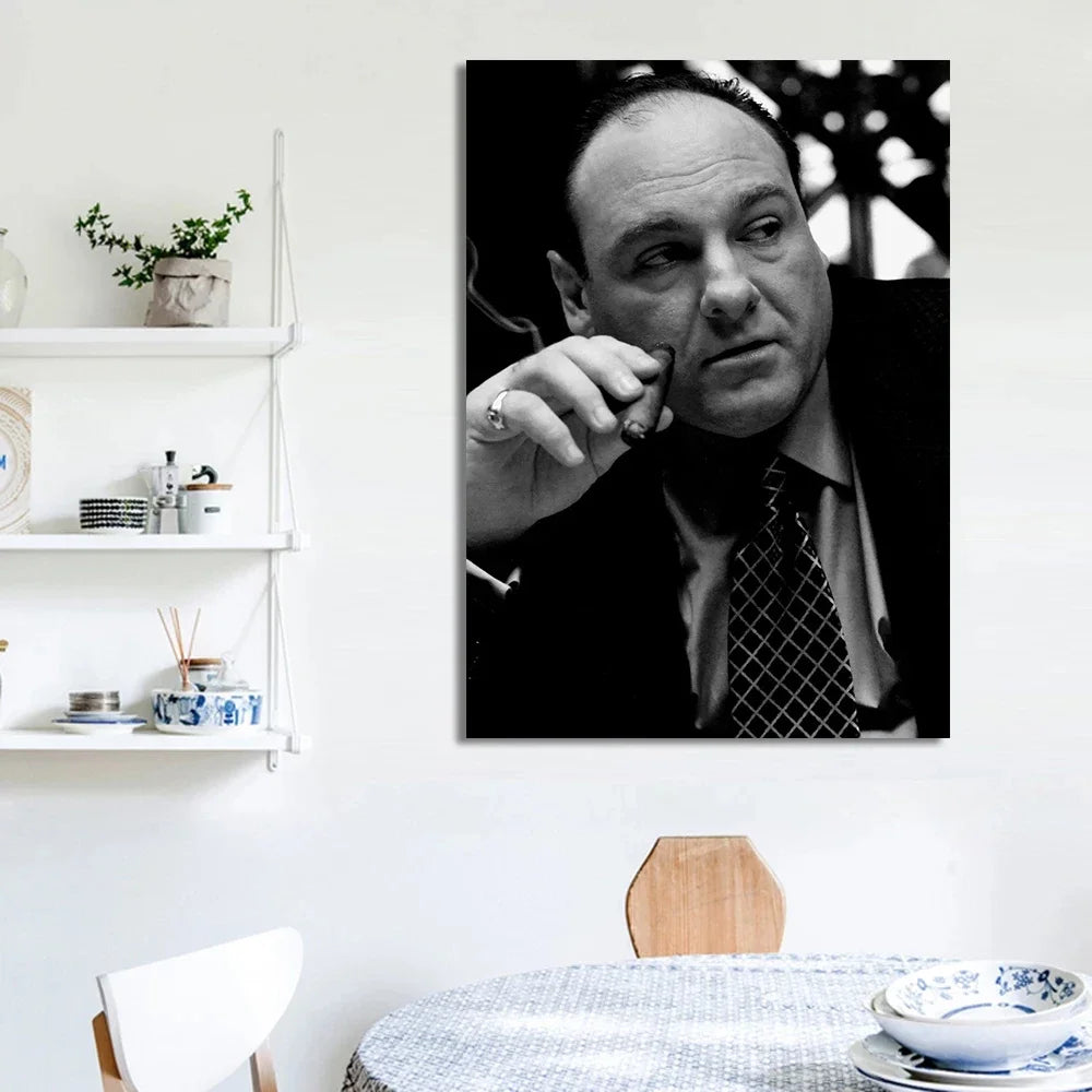 Sopranos Canvas Poster – Vintage TV Series Wall Art Print Canvas Wall Art Peaceful Pleasures Health and Wellness