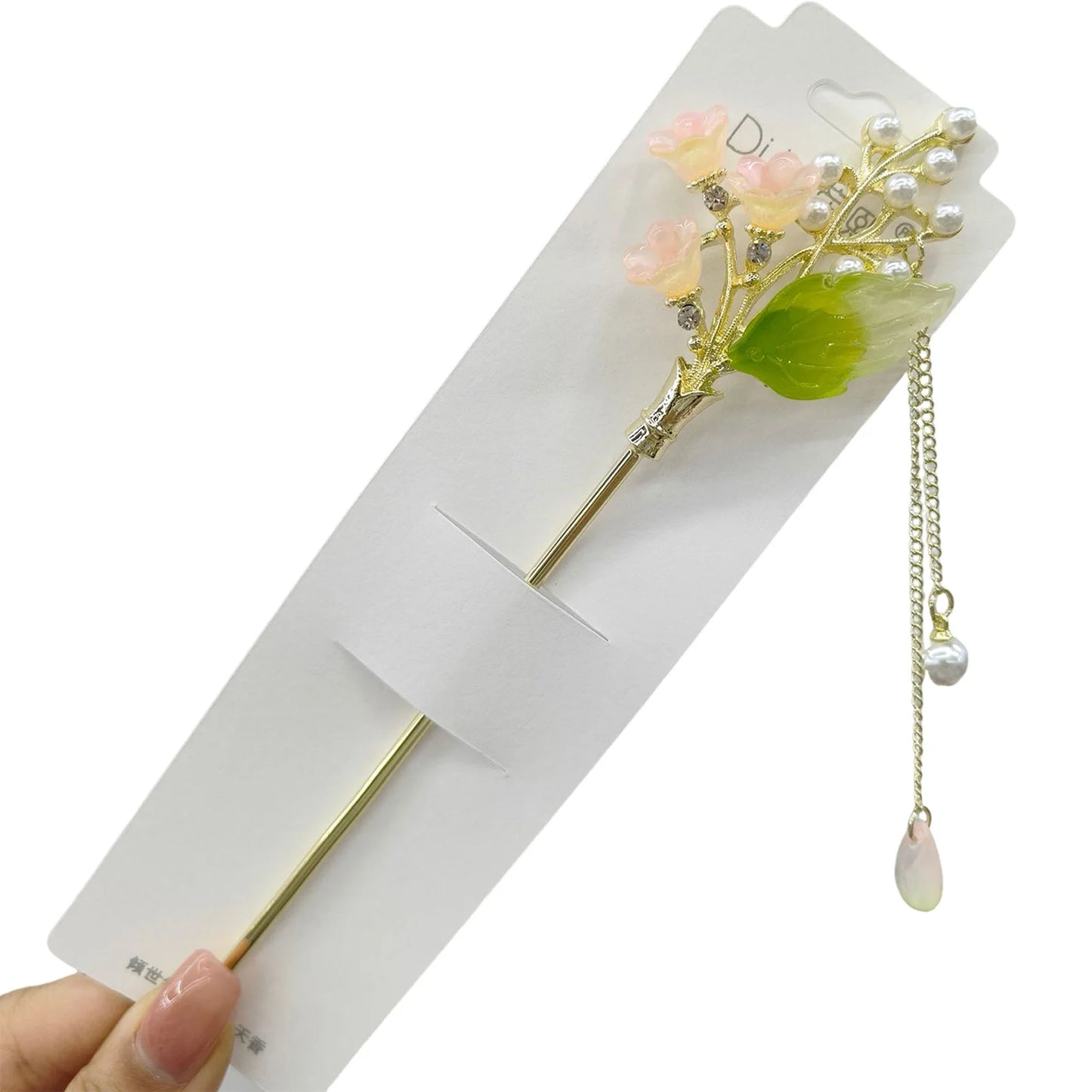 Chinese Style Hair Stick with Flower Decor Retro Floral Design Headwear with Tassel for Friends Girlfriend Wife Novel Gift Peaceful Pleasures Health and Wellness 32