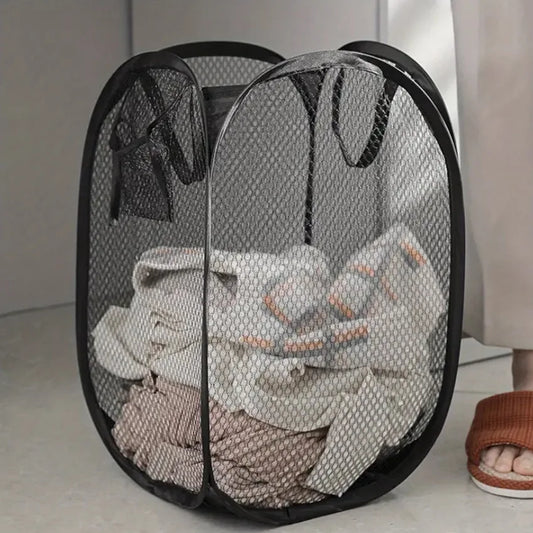 58 Large Capacity Storage Basket Mesh Pop-up Laundry Foldable Dirty Peaceful Pleasures Health and Wellness