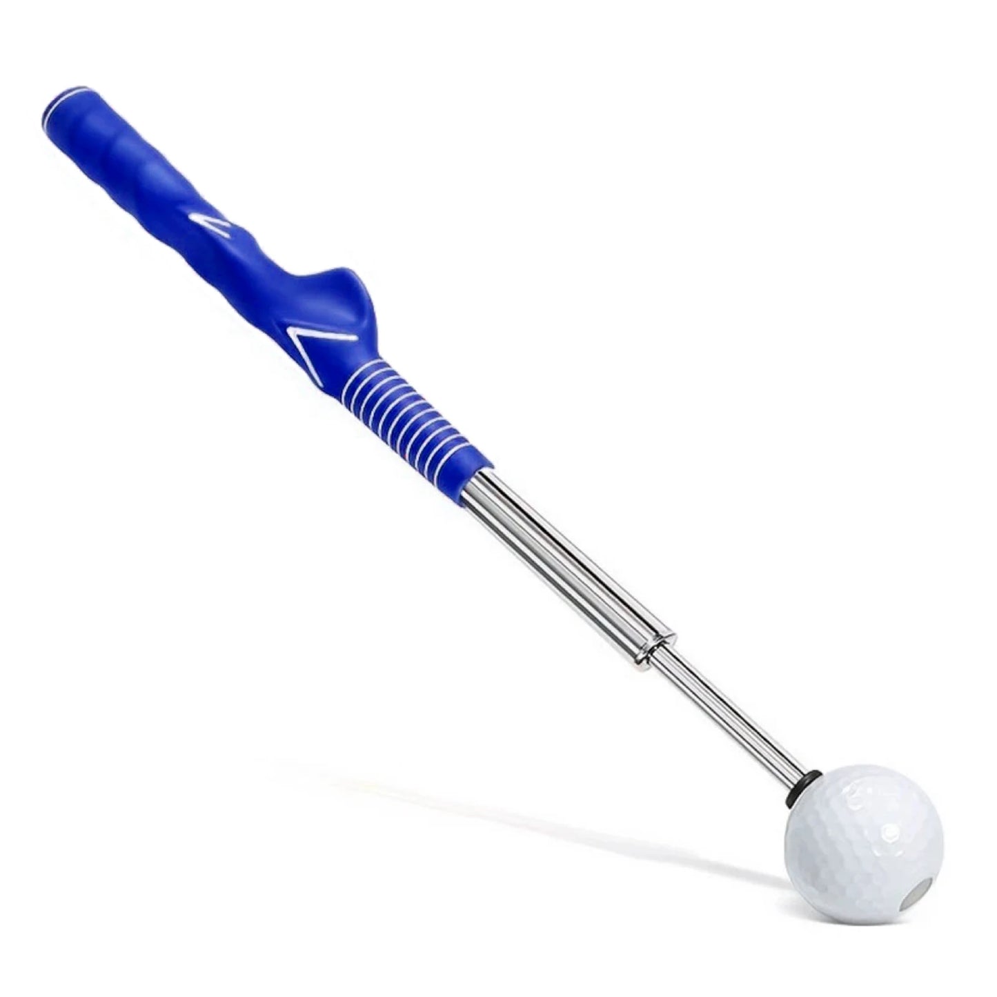 Retractable Golf Swing Training Aid Portable Grip with Click Feedback for Indoor Practice Golf Accessories Peaceful Pleasures Health and Wellness Blue