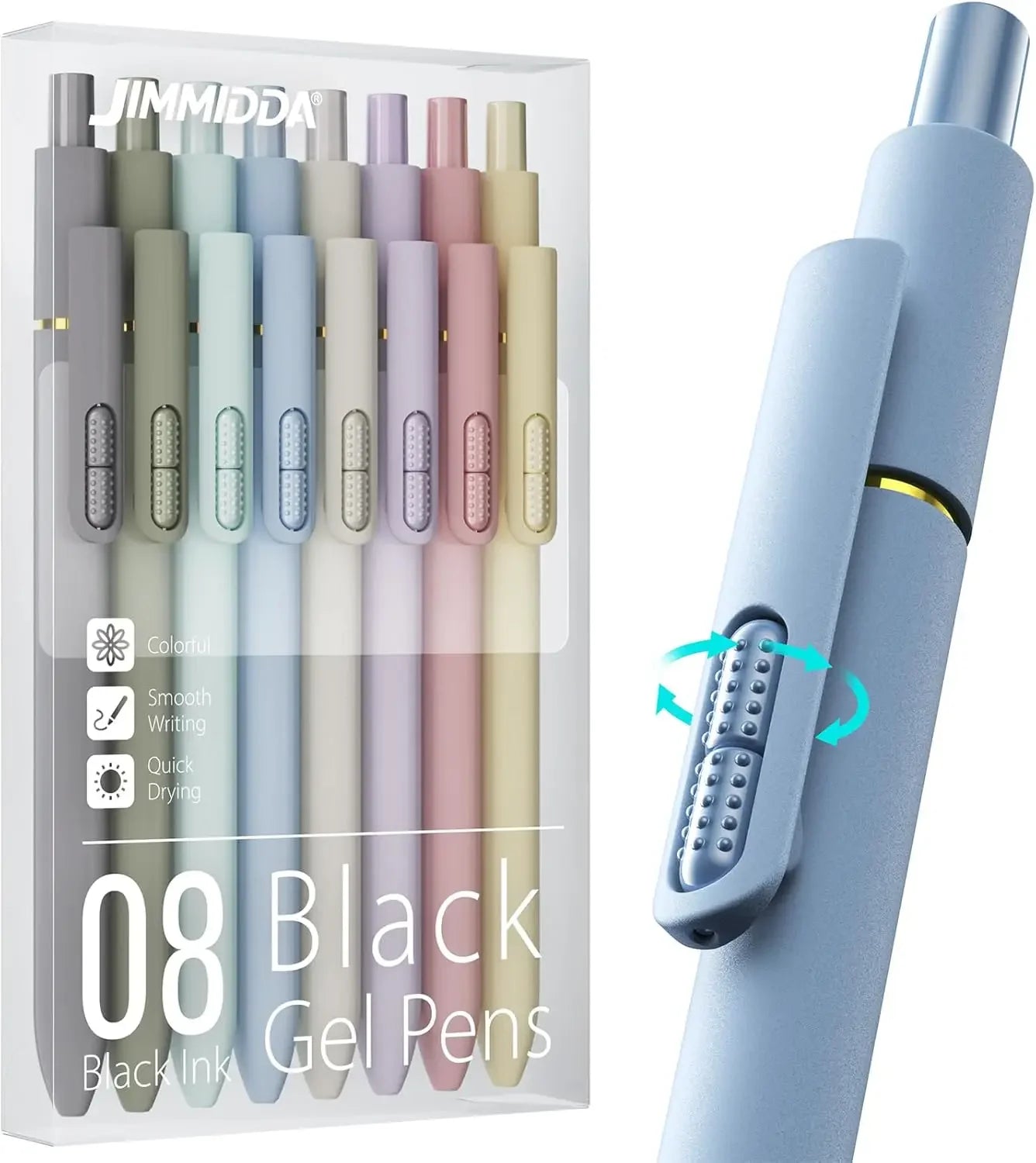 8Pcs Black Gel Pens - 0.7mm Medium Point Quick-Drying Ink, Smooth Writing Retractable Pen for Men and Women Peaceful Pleasures Health and Wellness United States