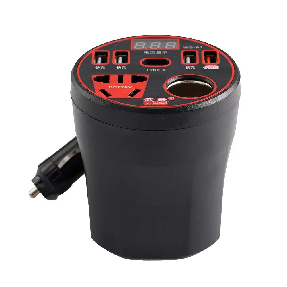 200W Car Power Inverter 12V/24V to 220V | LED Display & USB