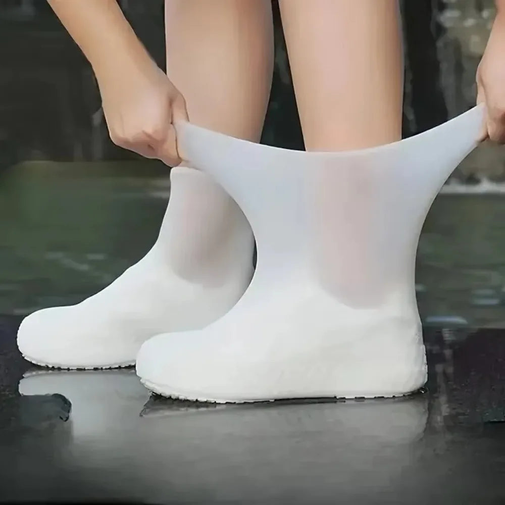 1 Pair Silicone WaterProof Shoe Covers Lip-resistant Rubber Rain Boot Rain Gear Overshoes Accessories for Outdoor Rainy Day Peaceful Pleasures Health and Wellness