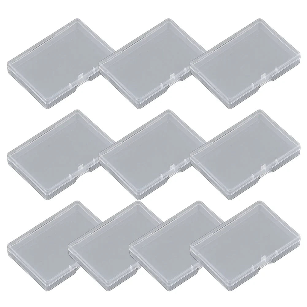10-Pack Clear PP Plastic Rectangular Flat Storage Boxes