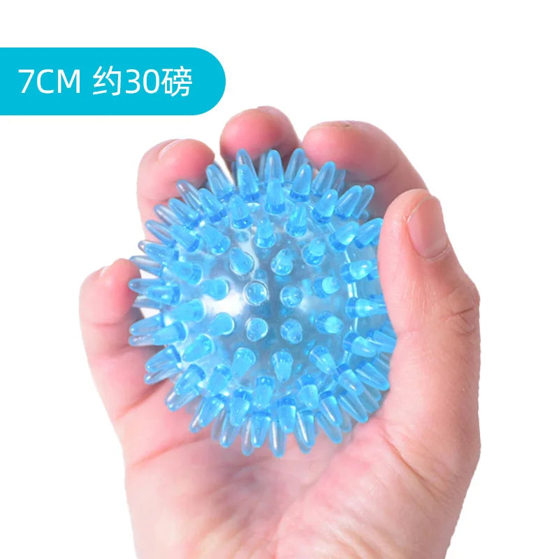 Spiky Ball Hollow Soft Transparent Strength Recovery Exercise Stress Relief Massage Ball for Hand Wrist Peaceful Pleasures Health and Wellness