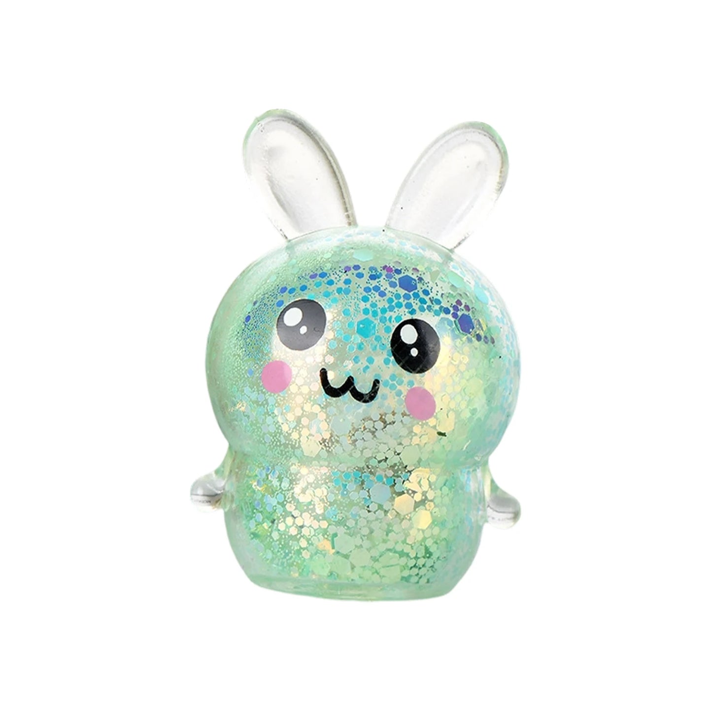 1PCS Squishy Bunny Stress Balls with Light Stress Relief Toy Girls Kids Fidget Toys Colorful Rabbit for Easter Basket gifts Peaceful Pleasures Health and Wellness Green One Size