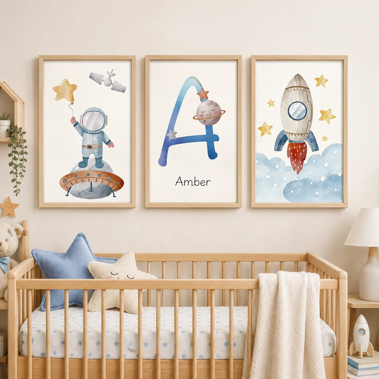 Custom Name Kids Canvas Wall Art – Anime Space Nursery Print Canvas Wall Art Peaceful Pleasures Health and Wellness