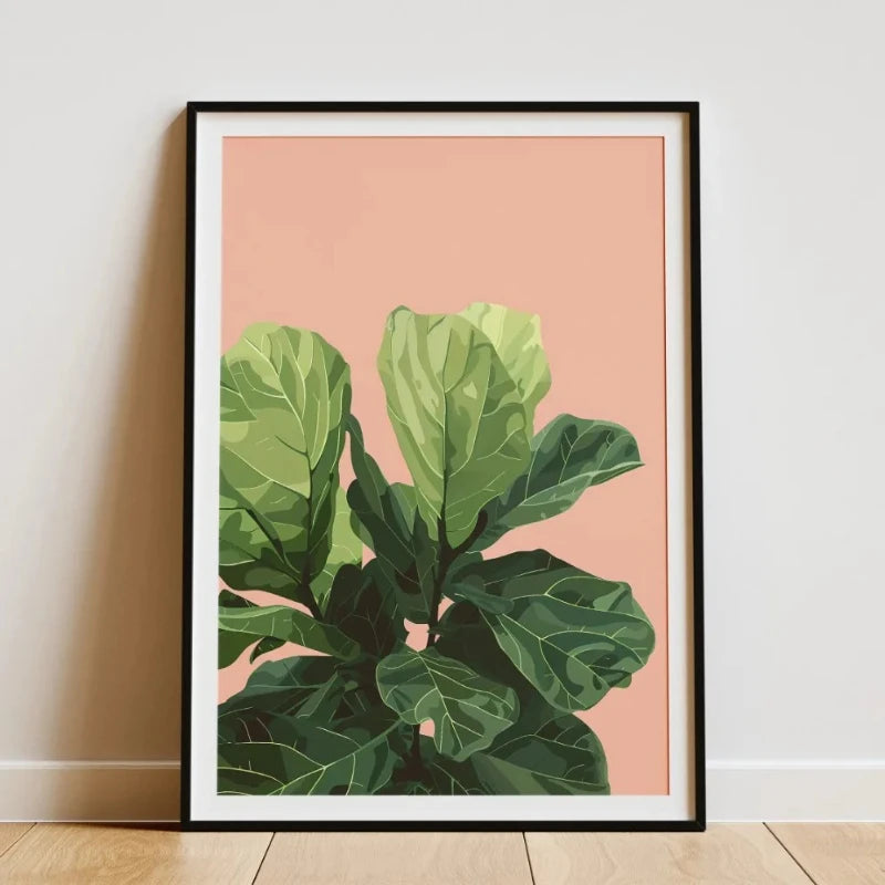 Minimalist Bamboo Tropical Leaf Botanical Canvas Wall Art Print