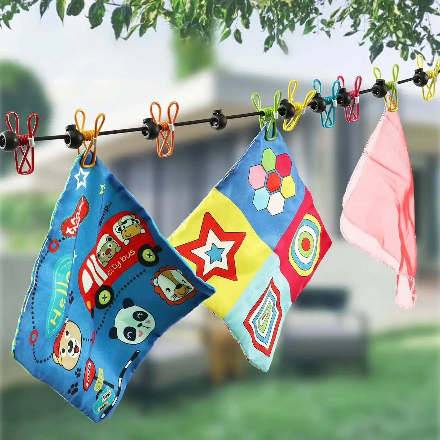 Retractable Clothesline with 12 Clips – Indoor & Outdoor Peaceful Pleasures Health and Wellness