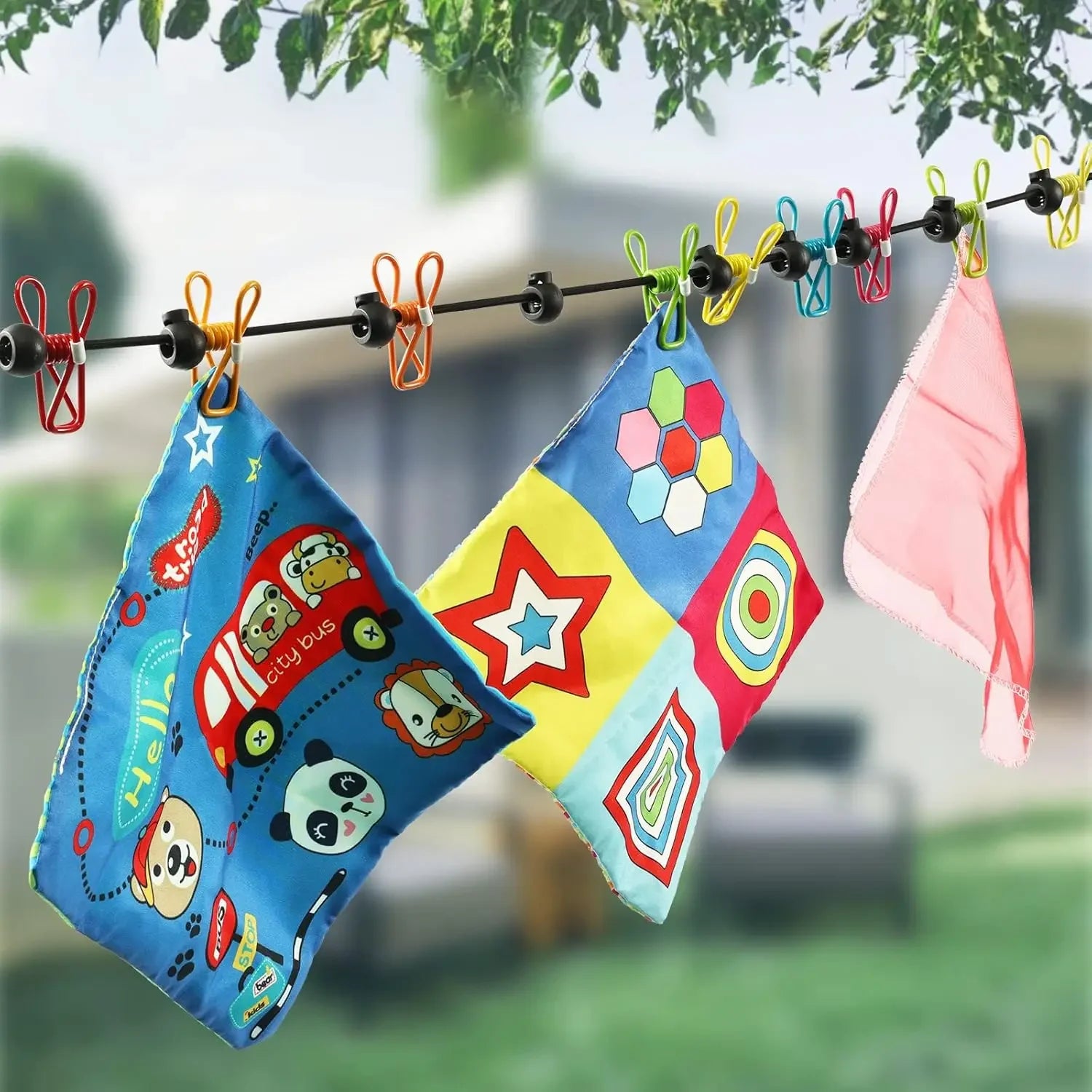 Retractable Clothesline with 12 Clips – Indoor & Outdoor Peaceful Pleasures Health and Wellness