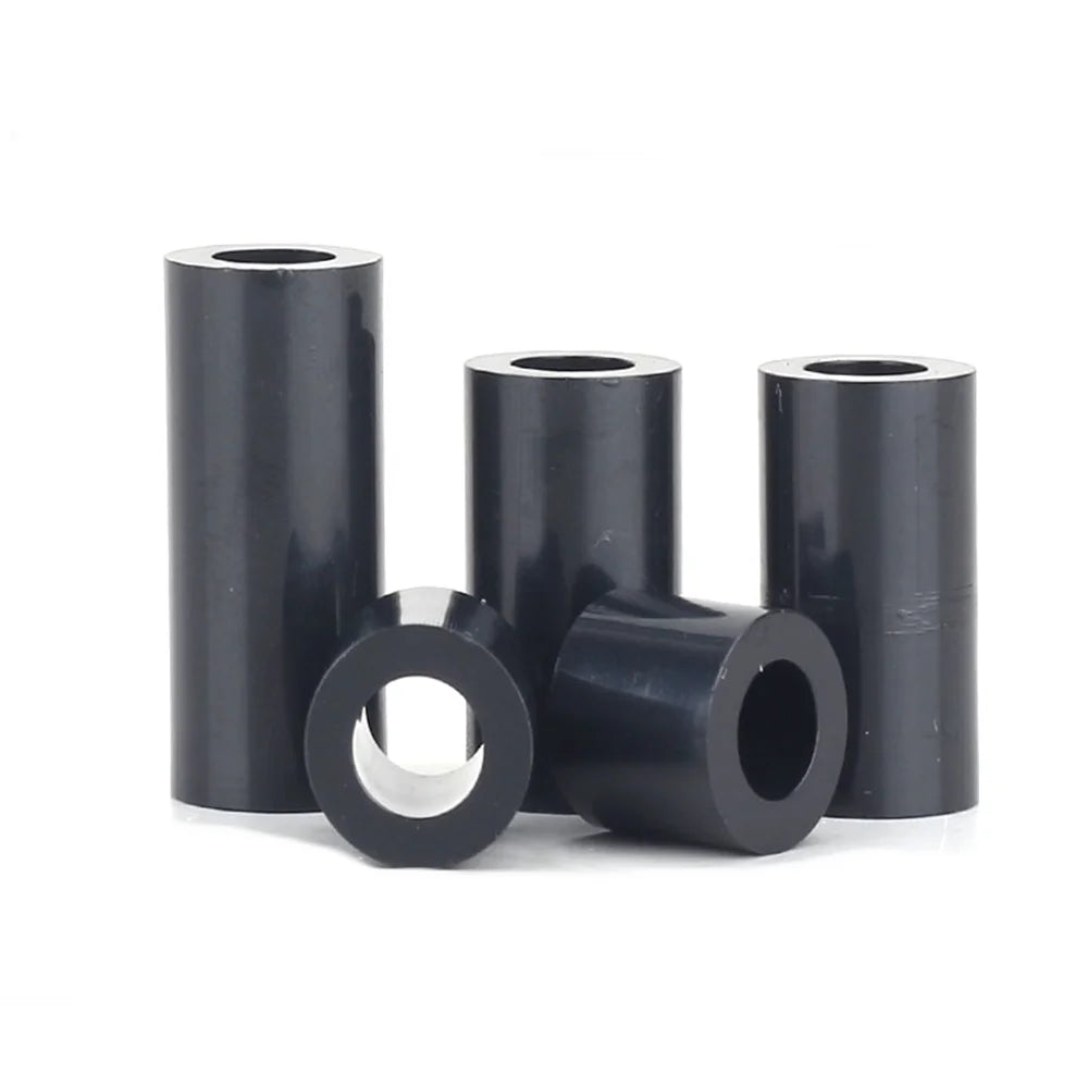 140pcs/set M3 Black White ABS Nylon Plastic Non-Threaded Spacer Hollow Standoff Assortment Kit OD(7MM) X ID(3.2mm)*L Washer Set Peaceful Pleasures Health and Wellness