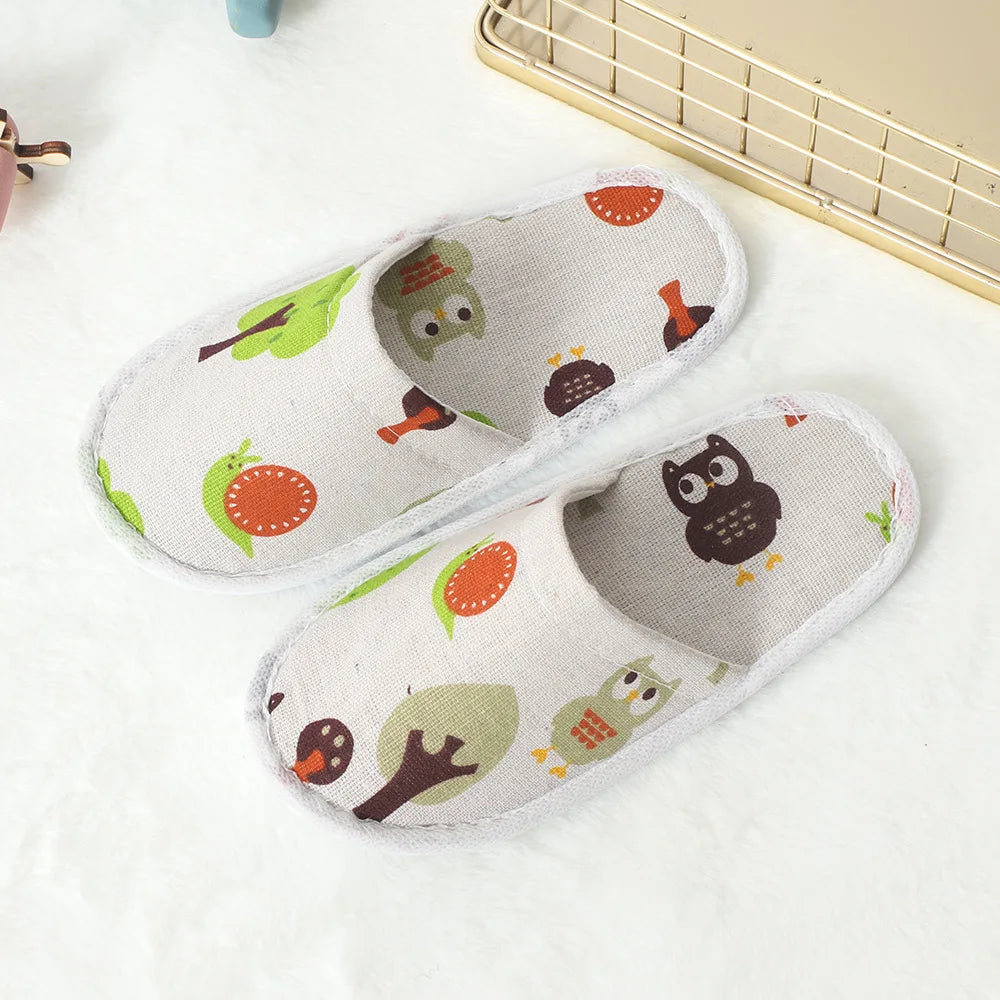 Kids Cartoon Disposable Non-Slip Slippers | Hotel Travel Shoes