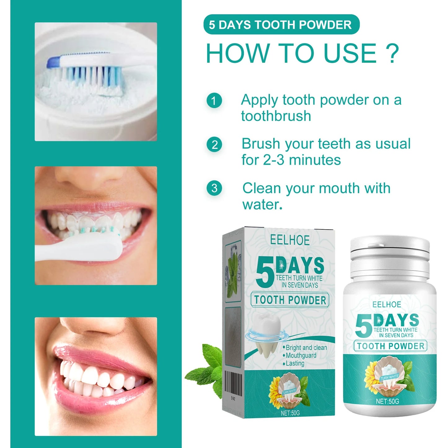 Brightening Teeth Powder – Stain Remover & Breath Freshener