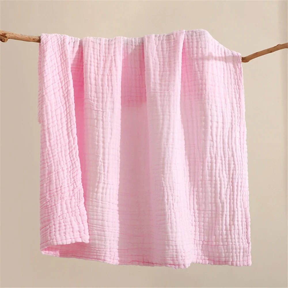 6-Layer Pure Cotton Baby Bath Towel & Swaddle Wrap 105cm
