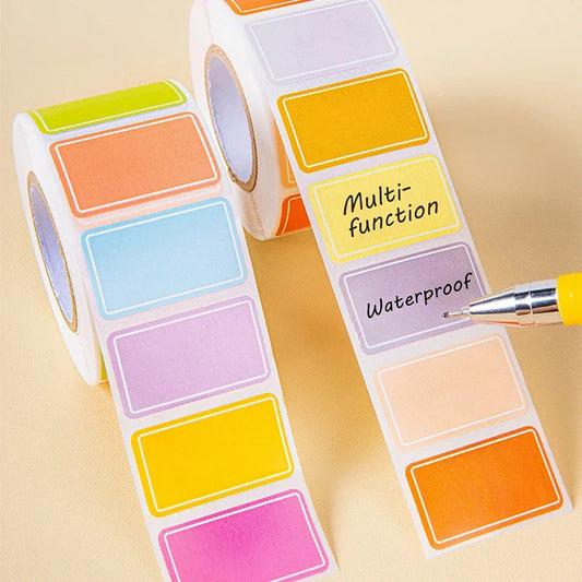 500-Piece Roll Waterproof Color-Coded Index Tabs - Vibrant Durable Sticky Labels for Organizing, Personalized Name Tags Peaceful Pleasures Health and Wellness