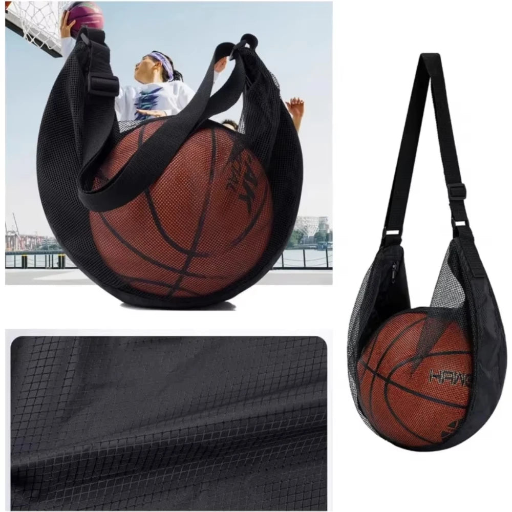 Anti-Tear Mesh Ball Bag with Zipper | Basketball Soccer Bag