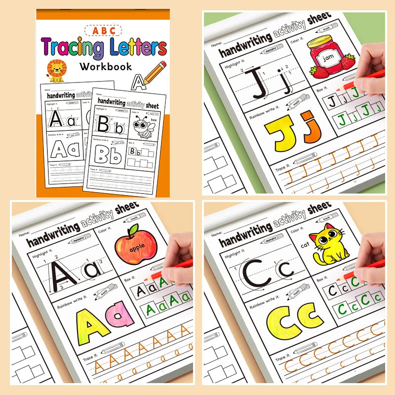 32-Page A-z Alphabet Tracing Book Interactive ABC Writing Workbook