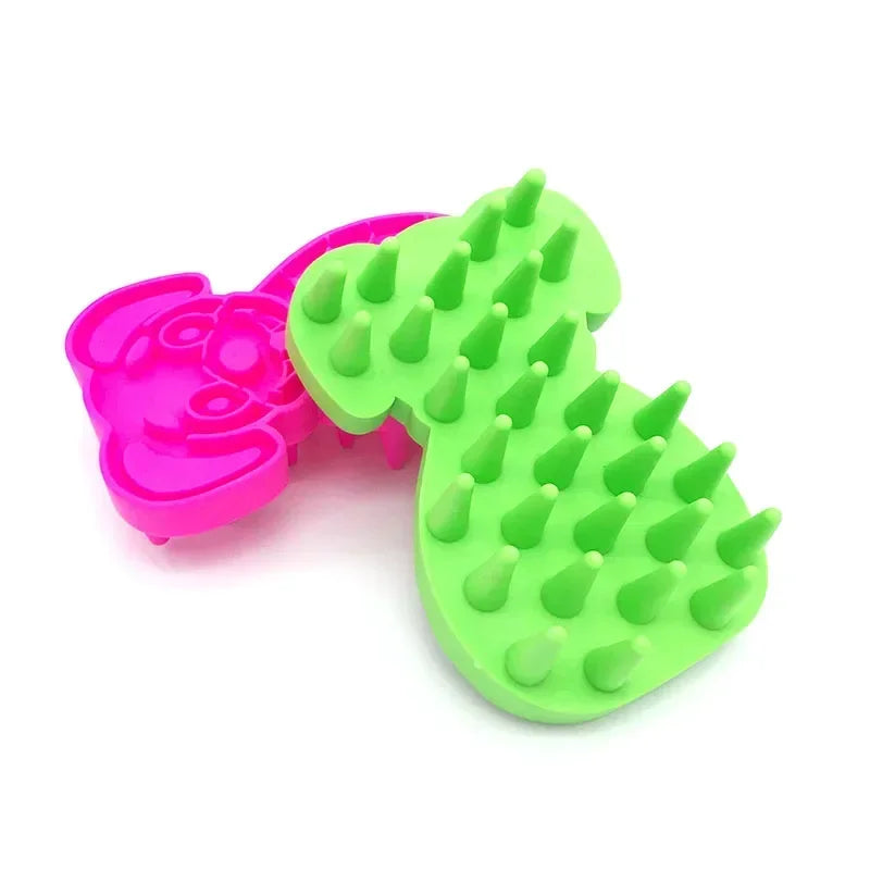 Silicone Pet Grooming Brush – Dog & Cat Massage Bath Comb