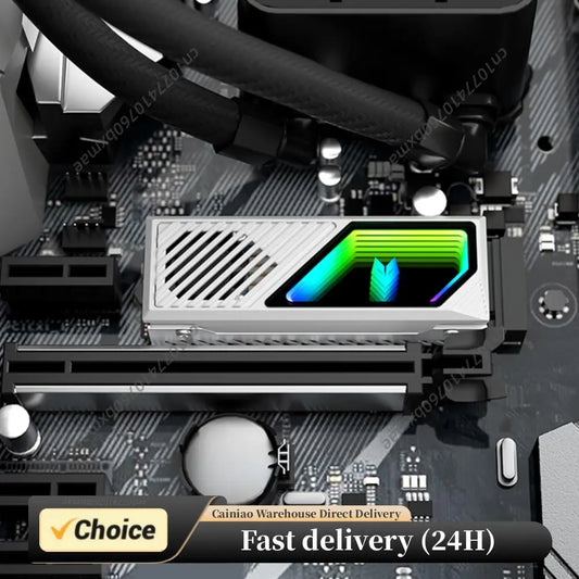 M.2 2280 SSD Heatsink Heat Sink Cooler with Thermal Silicone Pad 5V 3 Pin ARGB SSD Cooler Built-in Fan M.2 Radiator for M.2 2280 Peaceful Pleasures Health and Wellness