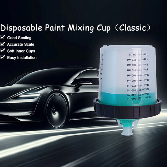 Spray Gun Cup Liners and Lid System Disposable 50pcs 20.3oz Liners 1 Hard Cup 1 Fixing Ring 10 Plugs 1 Mixing Rod 2 Adapters Peaceful Pleasures Health and Wellness