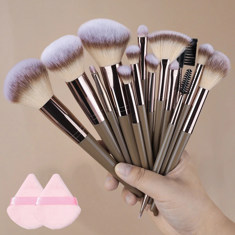 RUNTOIN Soft Fluffy Makeup Brush Set 3–20 Pcs | Blush & Foundation