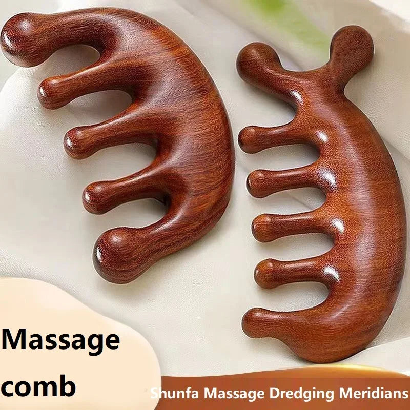 Wooden Scalp Massage Comb | Hair & Scalp Stimulating Tool Scalp Massage Comb Peaceful Pleasures Health and Wellness