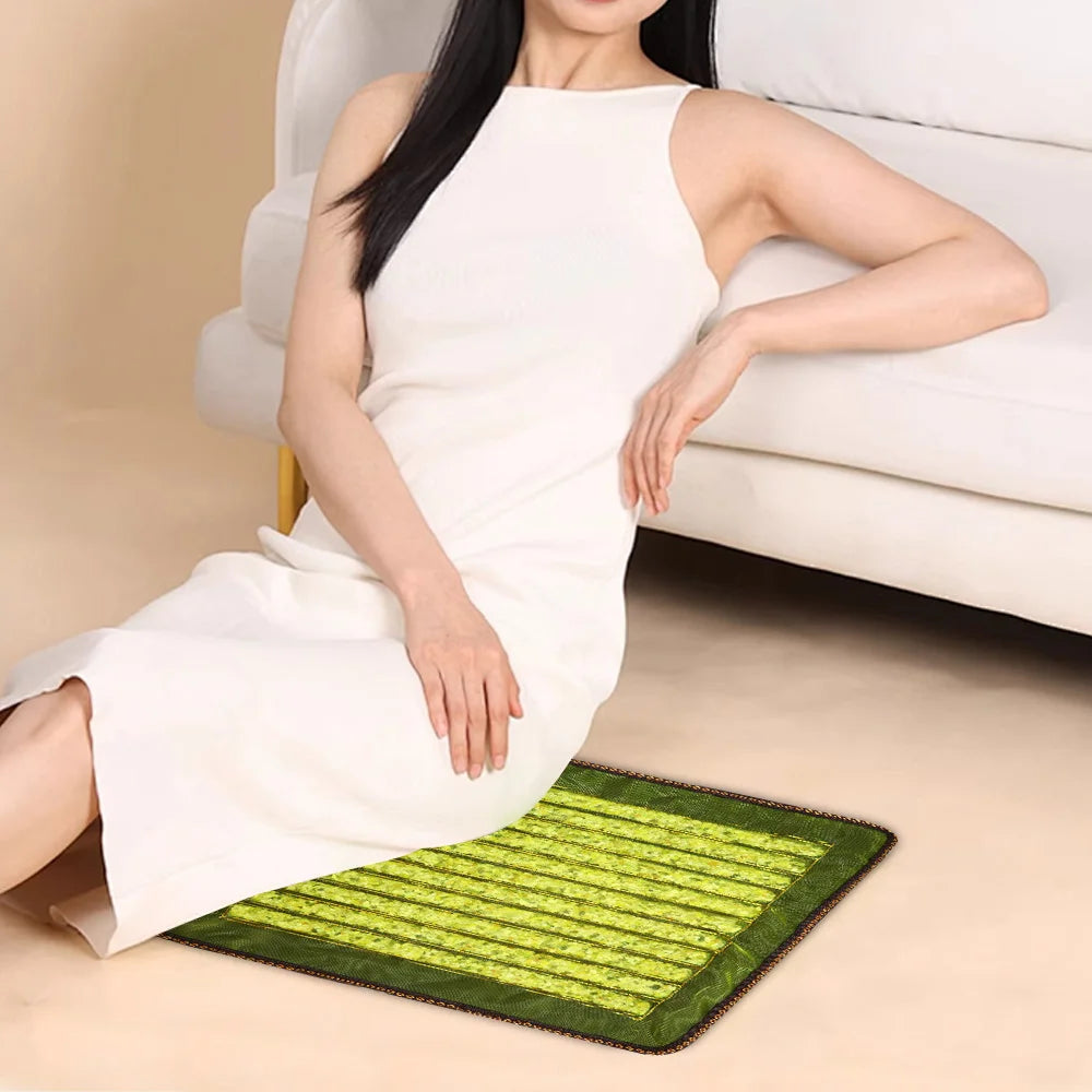 Jade Cooling Seat Cushion | Natural Stone Chair Pad, No Power