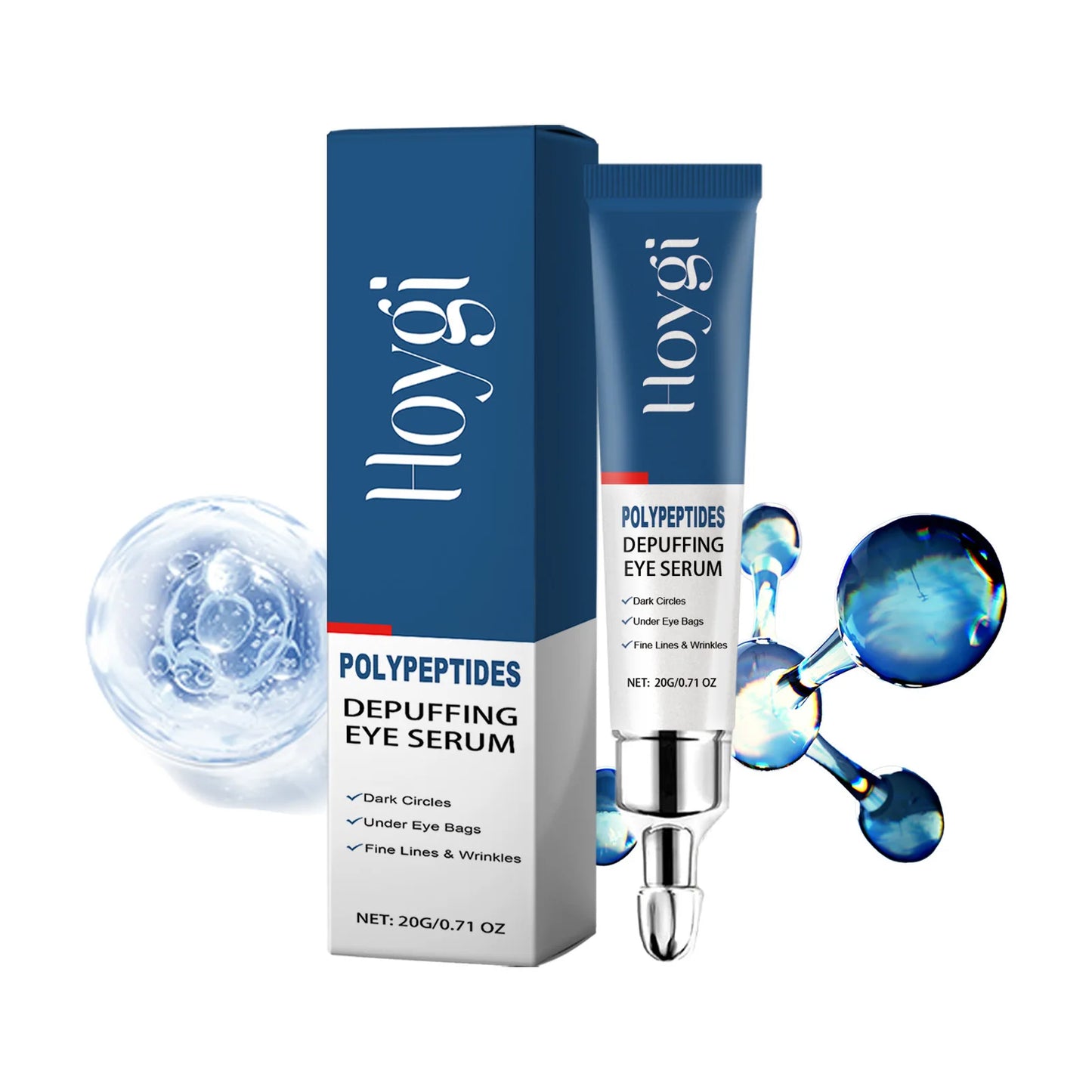Moisturizing Eye Serum Reduce Eye Bags Remove Dark Circles Anti Puffiness Lightening Improve Fine Lines Lift Firming Eye Essence Peaceful Pleasures Health and Wellness 20g Boxed