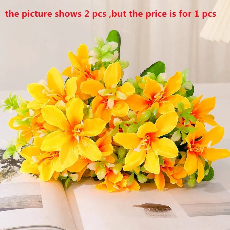 Silk Artificial Lily Bouquet | Fake Flower Home & Wedding Decor