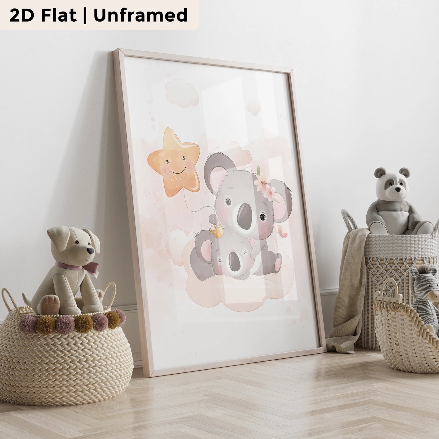 3-Piece Koala Moon & Stars Canvas Wall Art Print Set