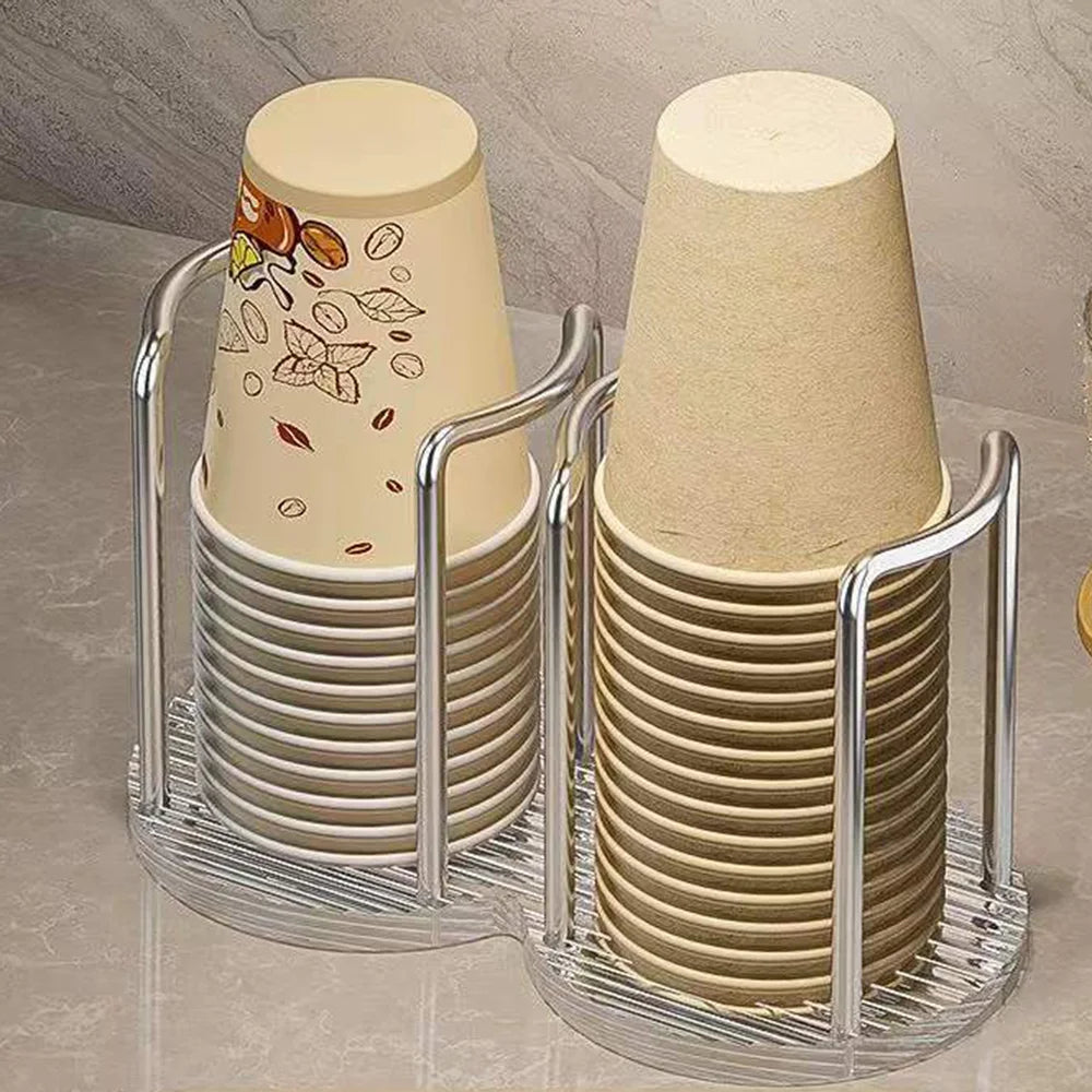Acrylic Disposable Cup Dispenser Rack & Holder Organizer