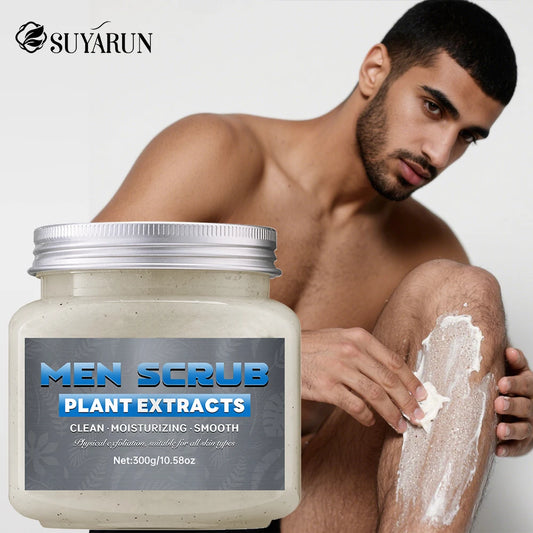 SUYARUN Men's Body Scrub Exfoliator - Deep Cleansing Exfoliation, Oil Control, Dead Skin Removal with Natural Charcoal. Peaceful Pleasures Health and Wellness