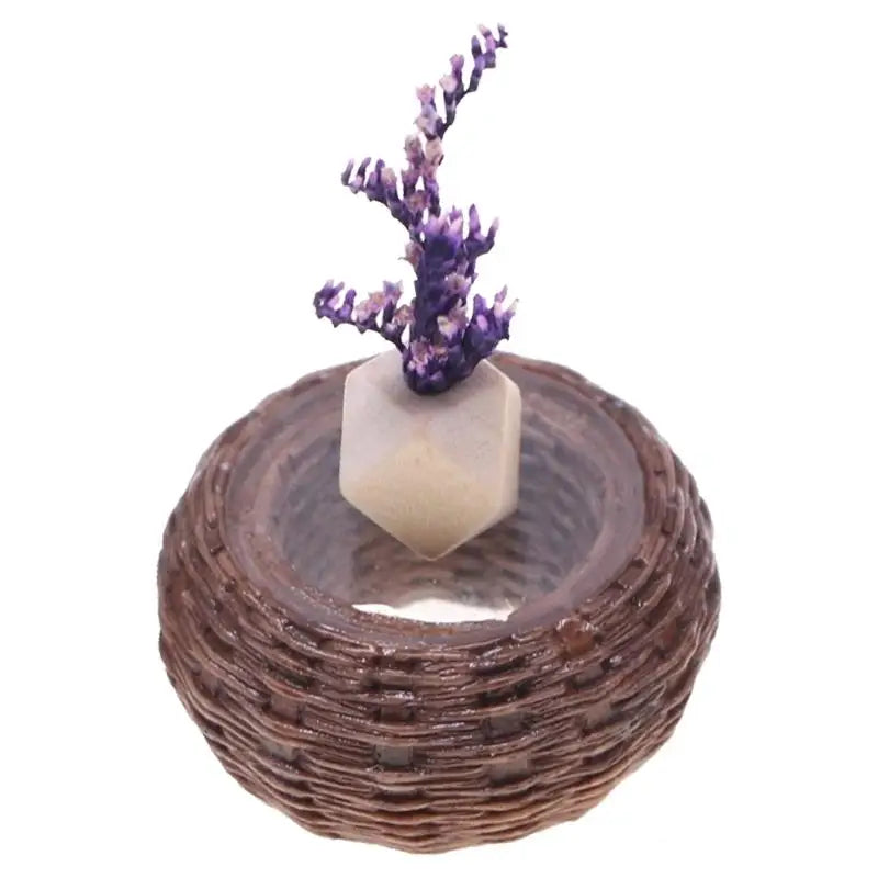 Miniature Rattan Resin Table & Chair Set | Dollhouse Furniture