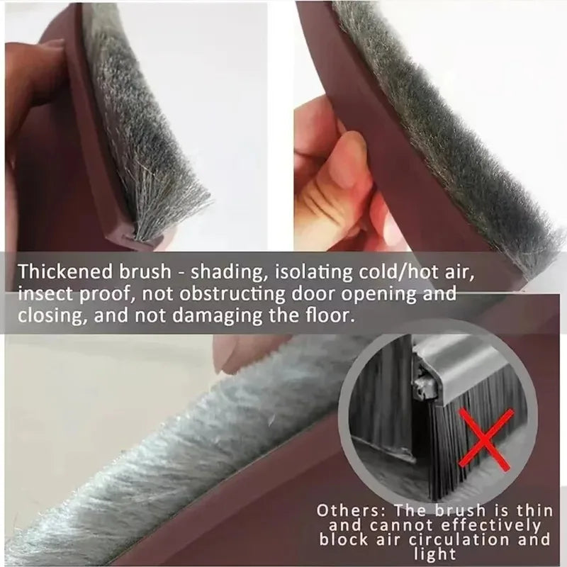 1PC 100CM Self-Adhesive Brush Door Seal Strip Insectproof Soundproof Bottom Door Stop - Durable Bottom Seal for Home Improvement Peaceful Pleasures Health and Wellness