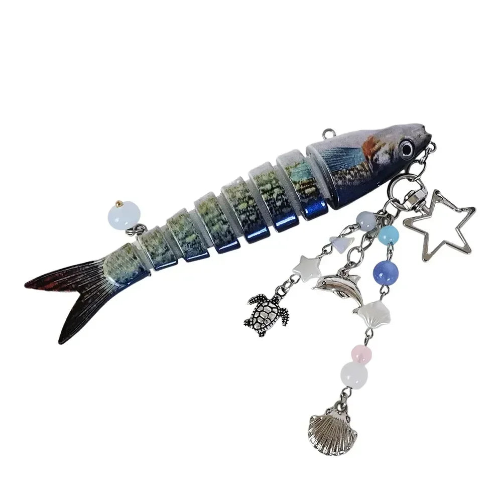 Multi-Jointed Simulation Fish Keychain – Backpack Pendant Gift