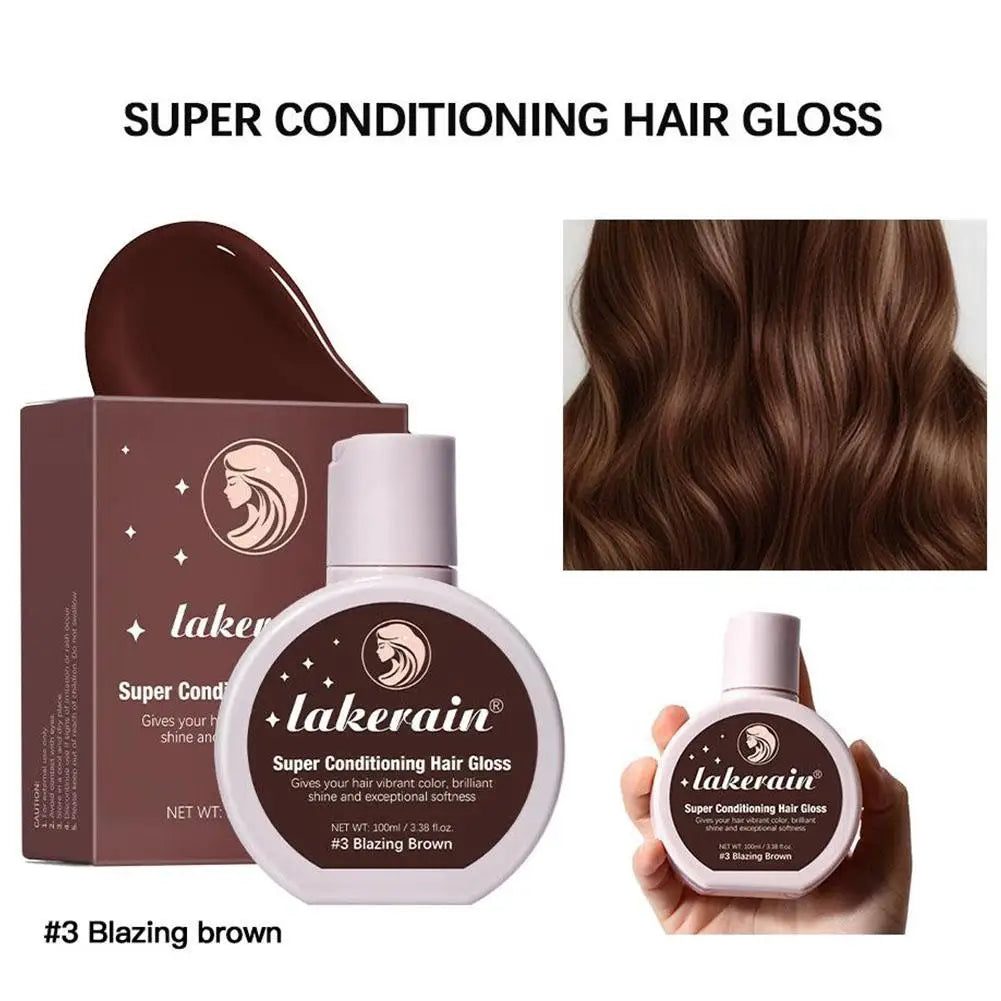 Hair Gloss Glaze Color Conditioner Gloss For Medium To Dark Brown Hair,Shine Moisturizing Hair Gloss Hair Mask For Natural Hair Peaceful Pleasures Health and Wellness 03