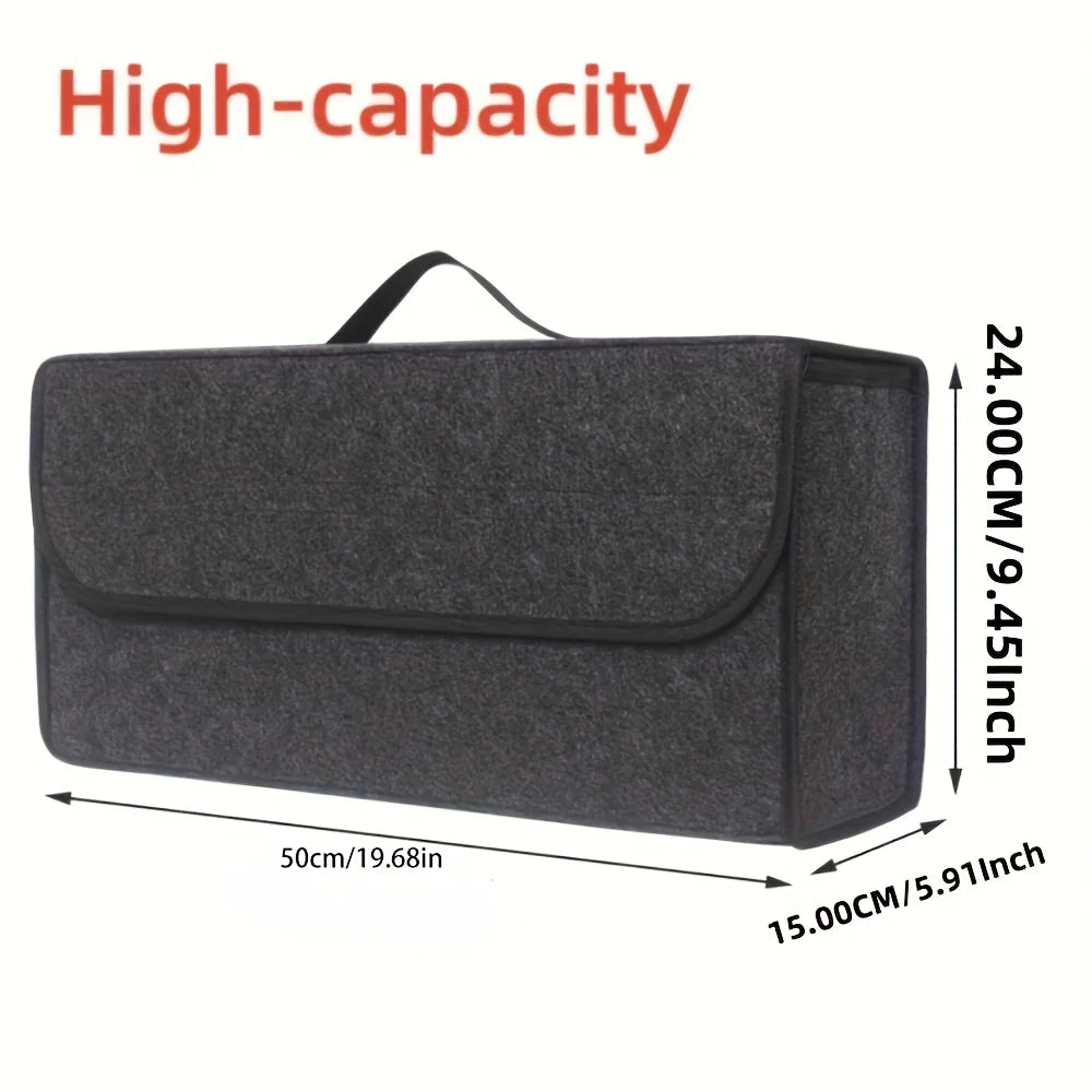 Car Trunk Organizer – Large Foldable Felt Storage Box