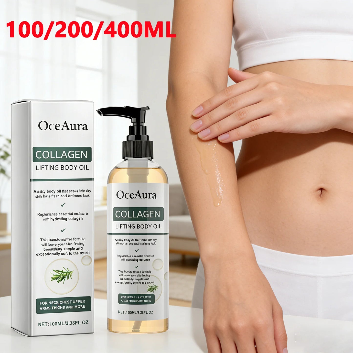 OceAura Collagen Body Oil – Hydrating & Firming Massage Oil Collagen Body Oil Peaceful Pleasures Health and Wellness