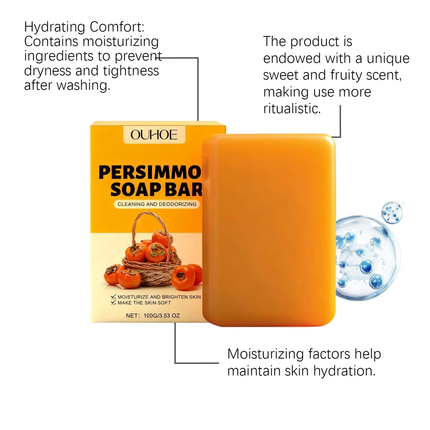 Persimmon Handmade Bath Soap – Moisturizing & Cleansing Bar