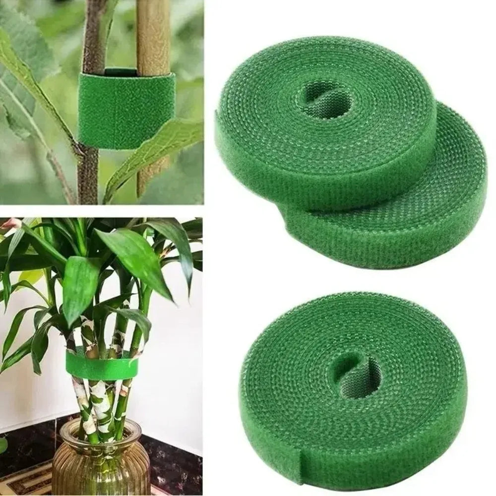 Nylon Plant Stretch Width 12mm Vine Fixing Strap Adjustable Green Fastener Tape Bamboo Rattan Wrap Support Garden Accessories Peaceful Pleasures Health and Wellness