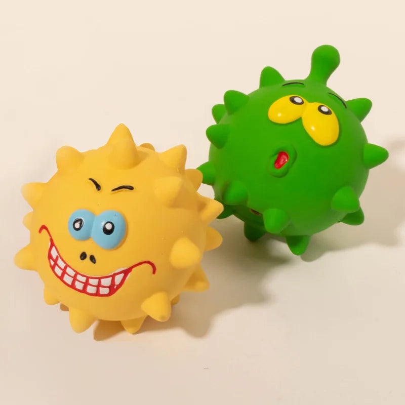 Cute Cartoon Big-Eyed Dog Sound Dog Toy Eco-Friendly Latex Interactive Pet Toy Ball Fun To Relieve Boredom Peaceful Pleasures Health and Wellness