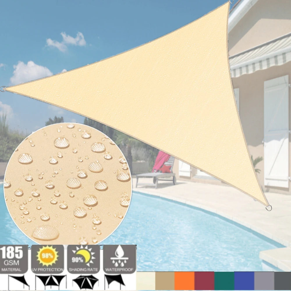 Triangle Shade Sail UPF50+ 98% UV Block Water-Resistant Canopy