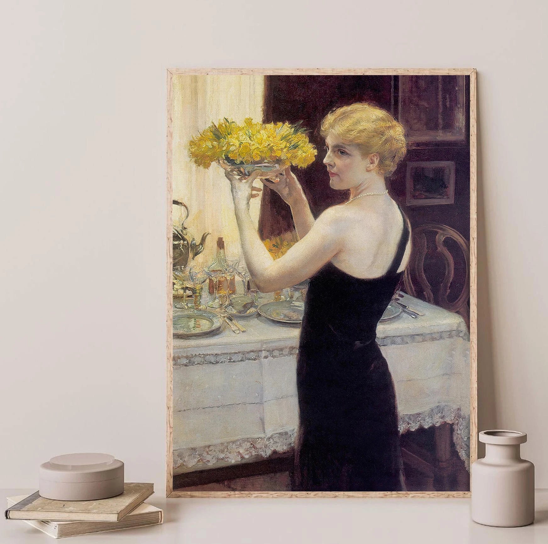 Victorian Vintage Female Portrait Art Posters Prints Canvas Painting Wall Art Picture Living Room Home Decor Peaceful Pleasures Health and Wellness