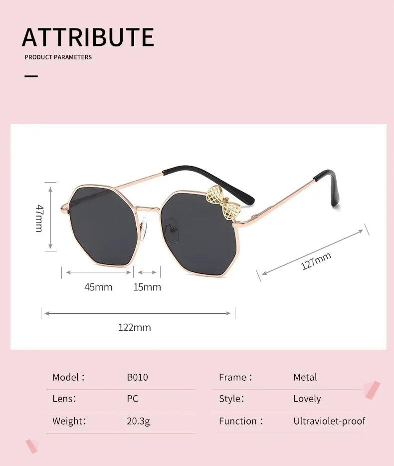 Kids UV400 Butterfly Sunglasses – Bow Metal Frame Boys & Girls