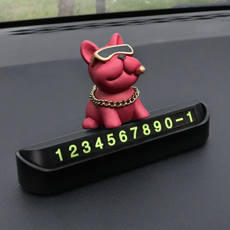 Temporary Parking Phone Number Sign for Vehicles Automotive Supplies Interesting Bulldog Temporary Parking Sign for Cars Peaceful Pleasures Health and Wellness Red