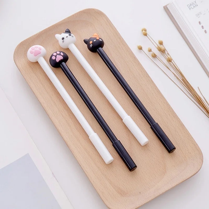 Kawaii Cat Gel Pen Cute Claw Black Ink Writing Stationery Office