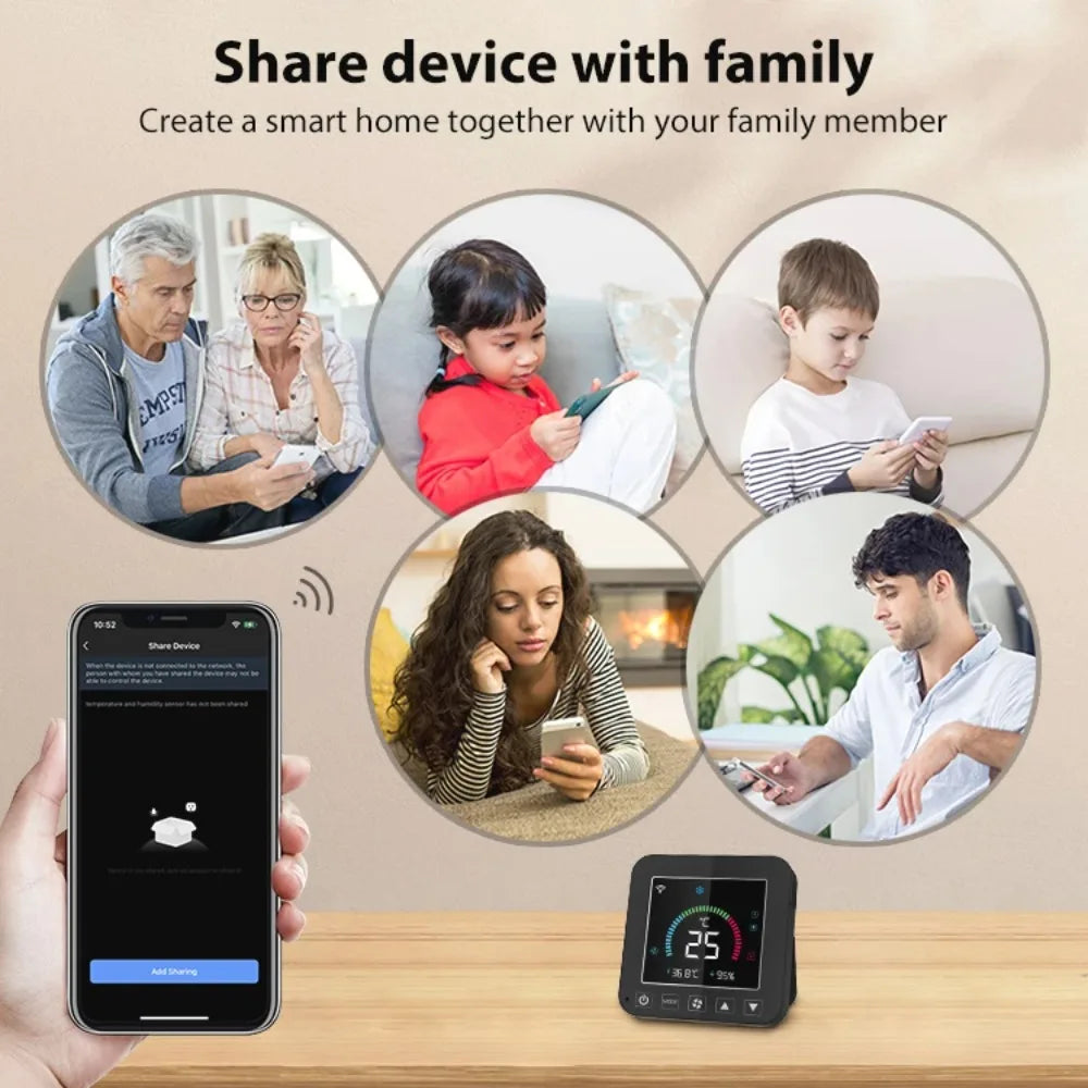 Tuya WiFi IR Smart Air Conditioner Thermostat Temperature Sensor Linkage Compatible with Alexa Google Home Smart Life App Peaceful Pleasures Health and Wellness