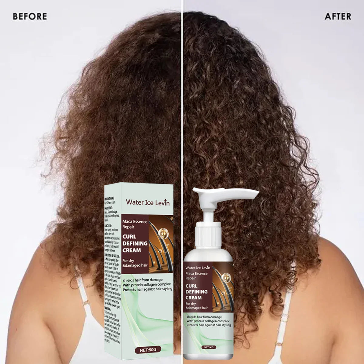 Maca Curl Defining Cream – Keratin, Collagen & Anti-Frizz